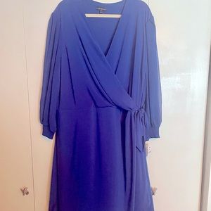 Lane Bryant 3/4 sleeve blue dress